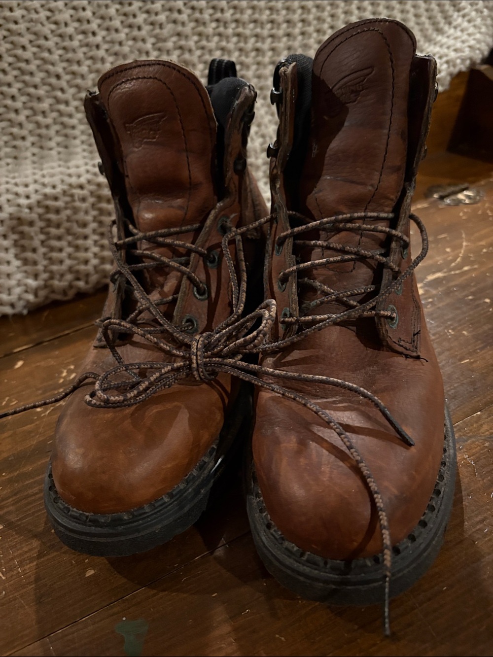 Red Wing Shoes Brown Leather Work Boots